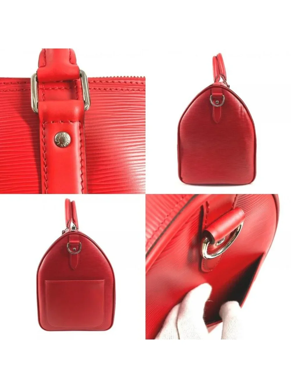 Louis Vuitton Boston Bag Keepall Bandouliere 45 Epi Leather Red